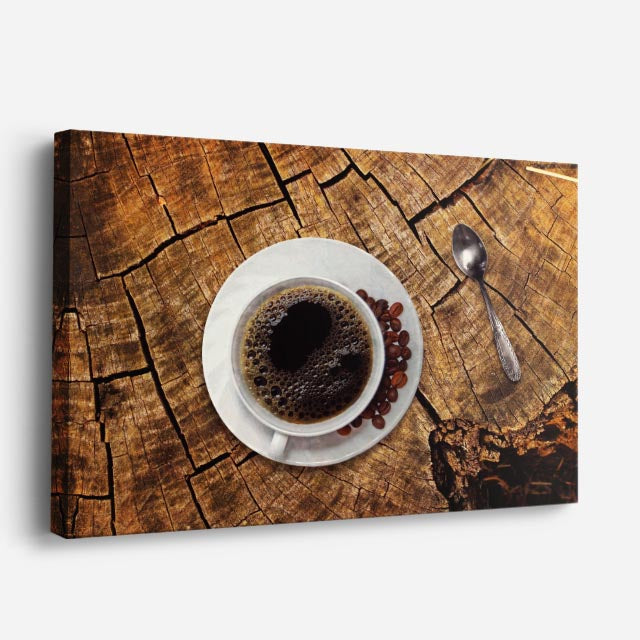 cuadro canvas café cafe de madera horizontal