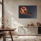 cuadro canvas café granos derramados horizontal