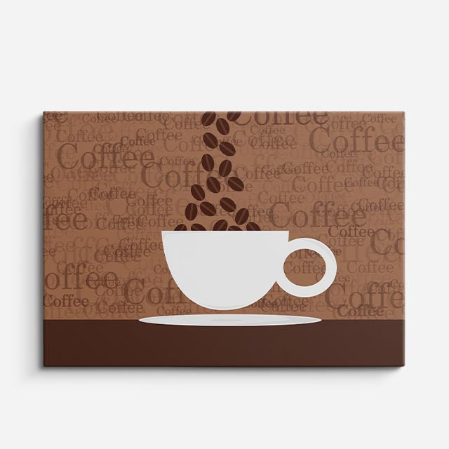 cuadro canvas café icono de cafe horizontal