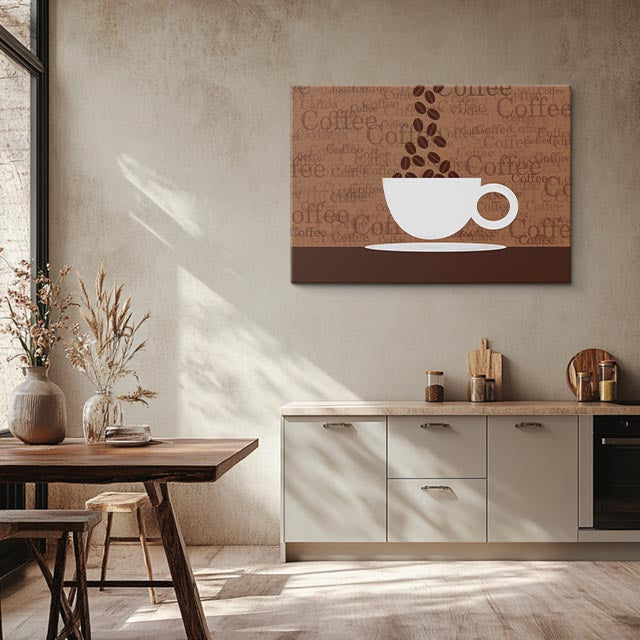 cuadro canvas café icono de cafe horizontal