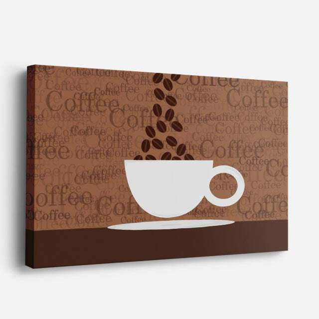 cuadro canvas café icono de cafe horizontal