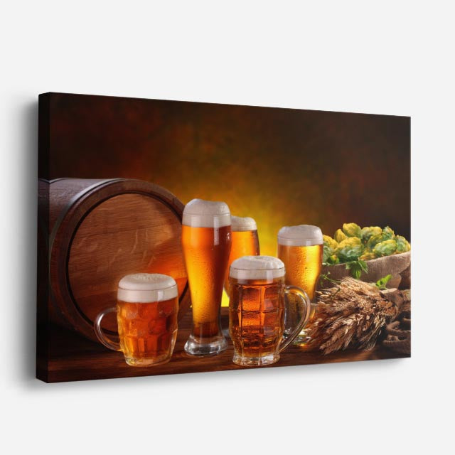 cuadro canvas cerveza brindis cervecero horizontal