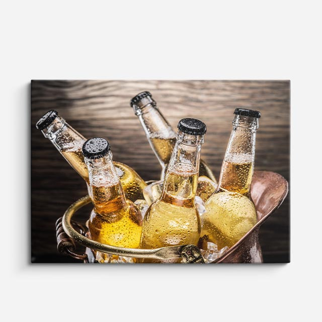 cuadro canvas cerveza botellas de malta horizontal