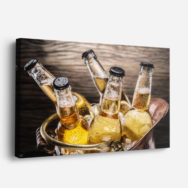 cuadro canvas cerveza botellas de malta horizontal