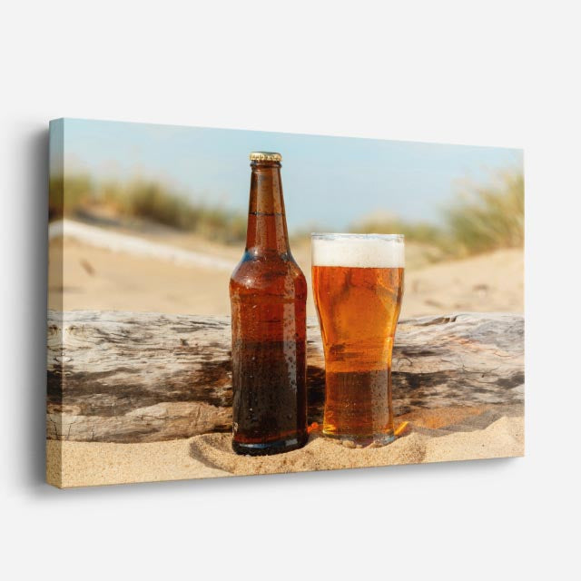 cuadro canvas cerveza playa y malta horizontal