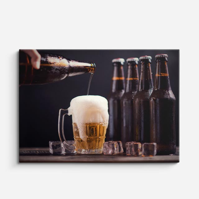 cuadro canvas cerveza espuma nocturna horizontal