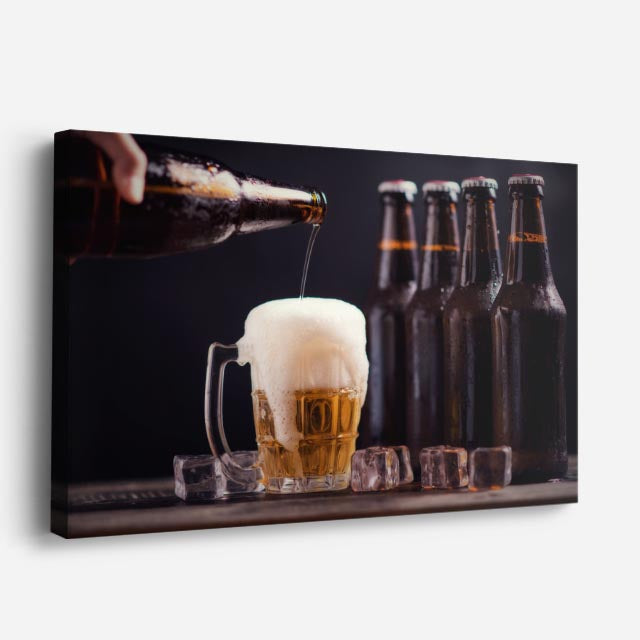 cuadro canvas cerveza espuma nocturna horizontal