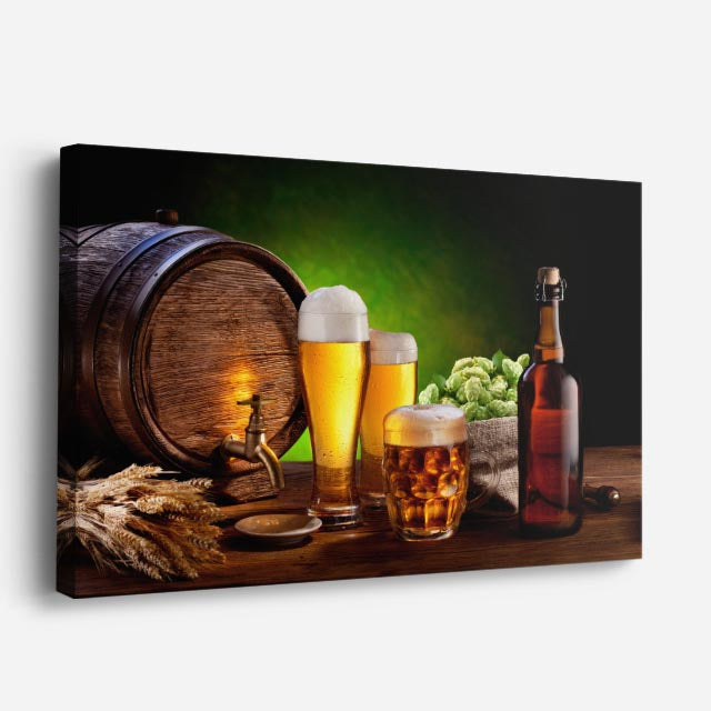 cuadro canvas cerveza brindis de barrica horizontal