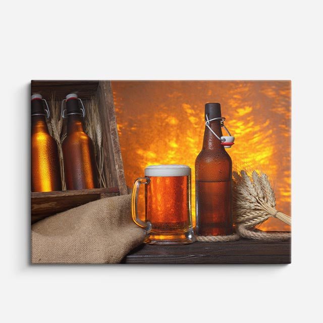 cuadro canvas cerveza fuego cervecero horizontal