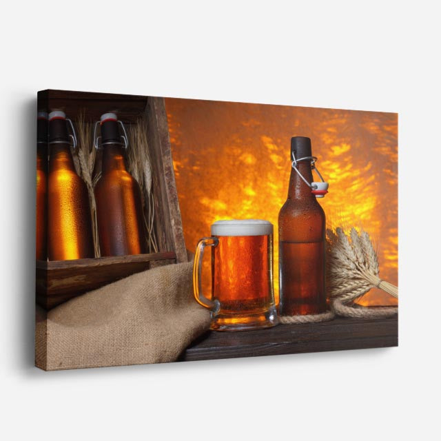 cuadro canvas cerveza fuego cervecero horizontal