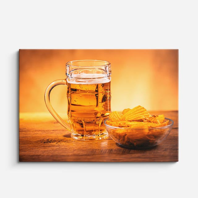 cuadro canvas cerveza ambar dorada horizontal