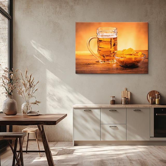 cuadro canvas cerveza ambar dorada horizontal