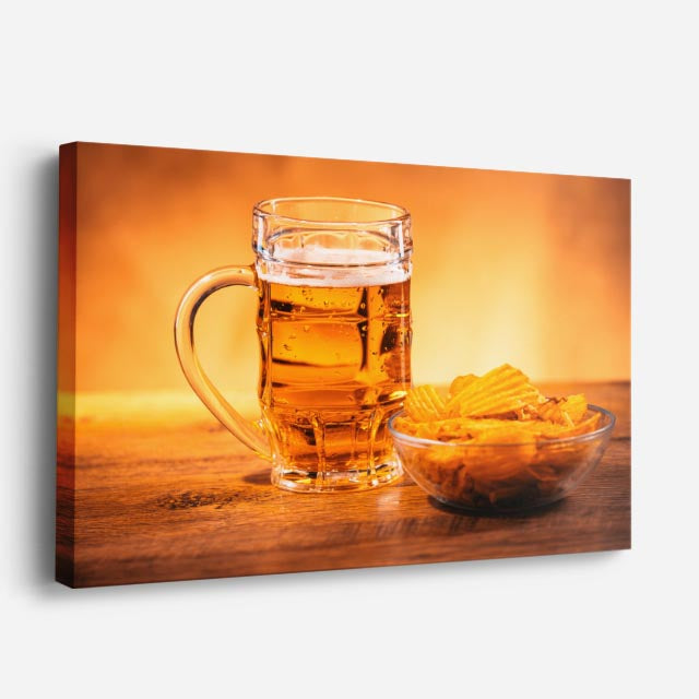 cuadro canvas cerveza ambar dorada horizontal