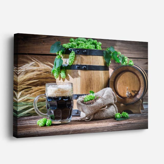 cuadro canvas cerveza malta de campo horizontal