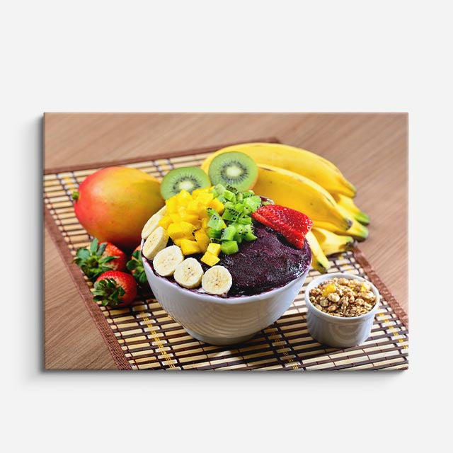 cuadro canvas jugos y frutas tazon tropical horizontal