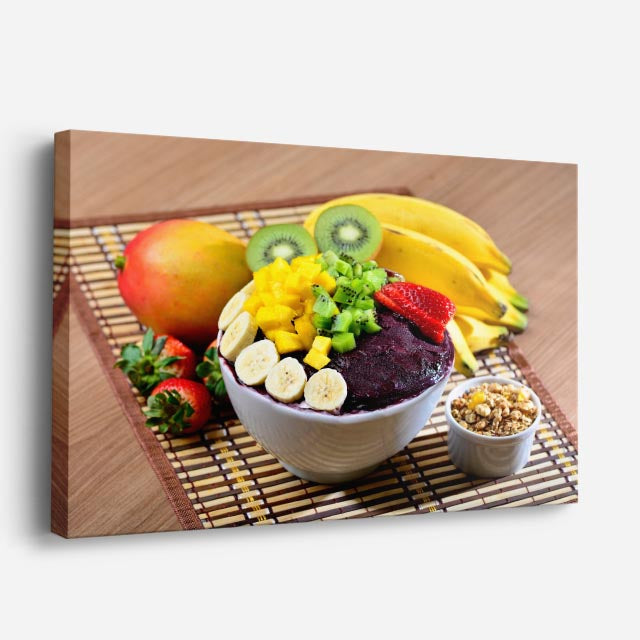 cuadro canvas jugos y frutas tazon tropical horizontal