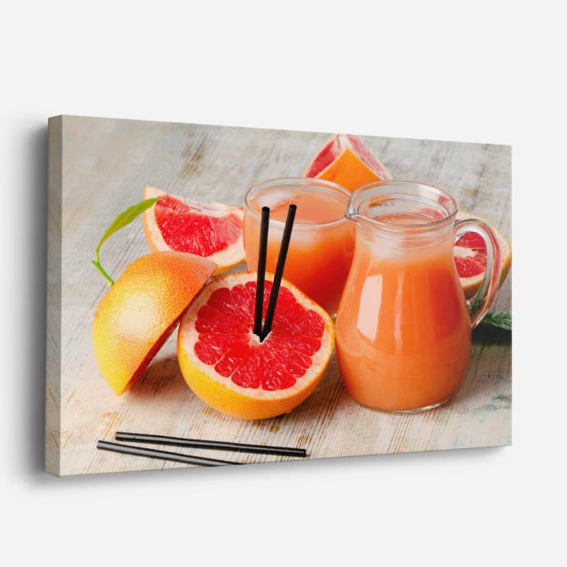 cuadro canvas jugos y frutas toronja fresca horizontal