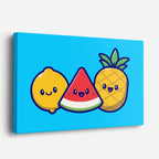 cuadro canvas jugos y frutas frutas felices horizontal