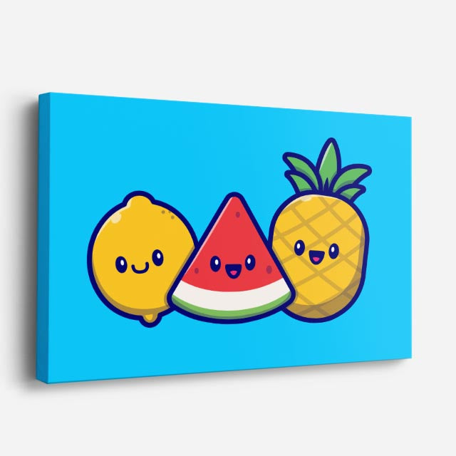 cuadro canvas jugos y frutas frutas felices horizontal