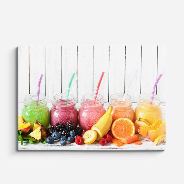 cuadro canvas jugos y frutas arcoiris frutal horizontal