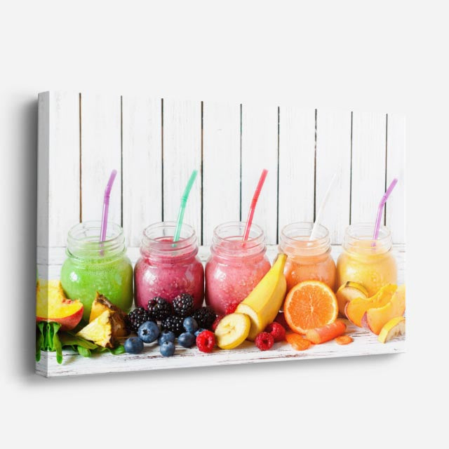 cuadro canvas jugos y frutas arcoiris frutal horizontal