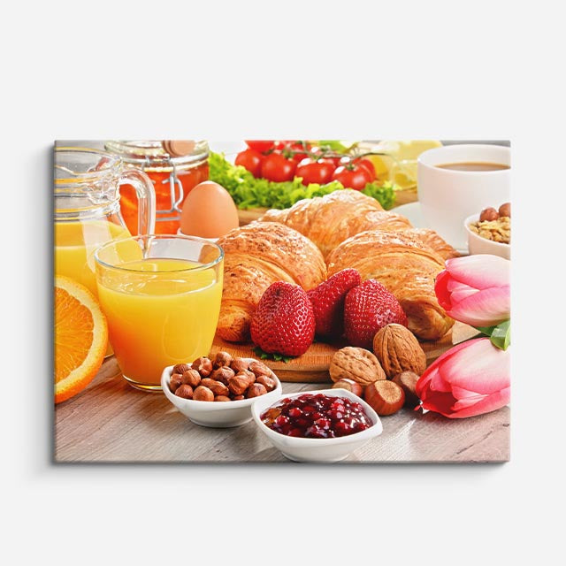 cuadro canvas jugos y frutas desayuno frutal horizontal