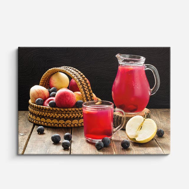 cuadro canvas jugos y frutas jarra de frutos horizontal