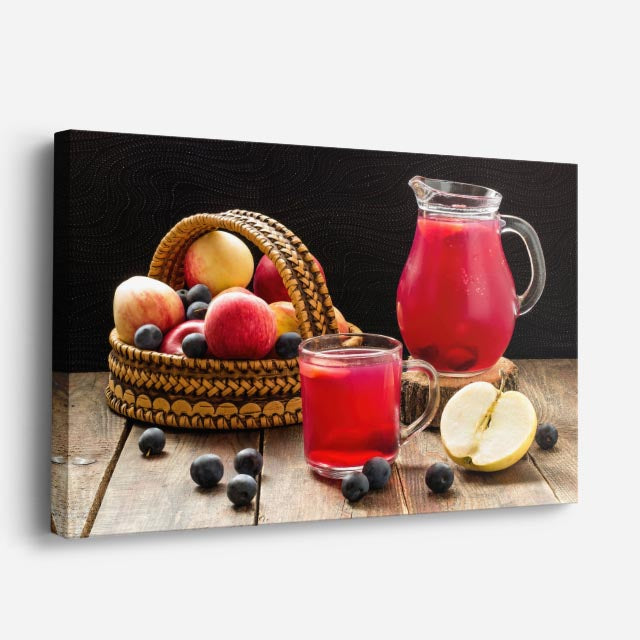 cuadro canvas jugos y frutas jarra de frutos horizontal