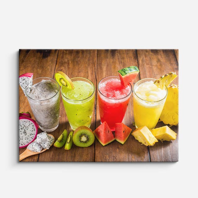cuadro canvas jugos y frutas mix tropical horizontal