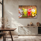 cuadro canvas jugos y frutas mix tropical horizontal
