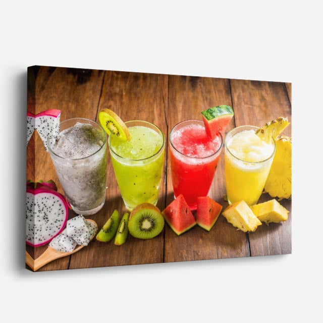 cuadro canvas jugos y frutas mix tropical horizontal