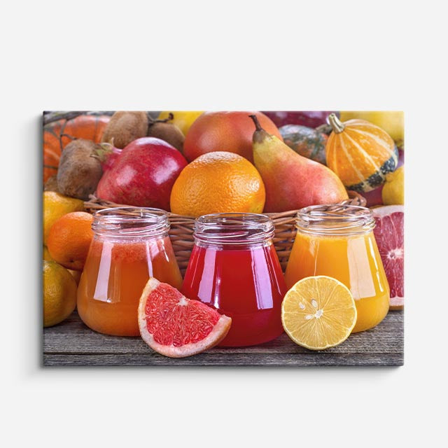 cuadro canvas jugos y frutas jugos citricos horizontal