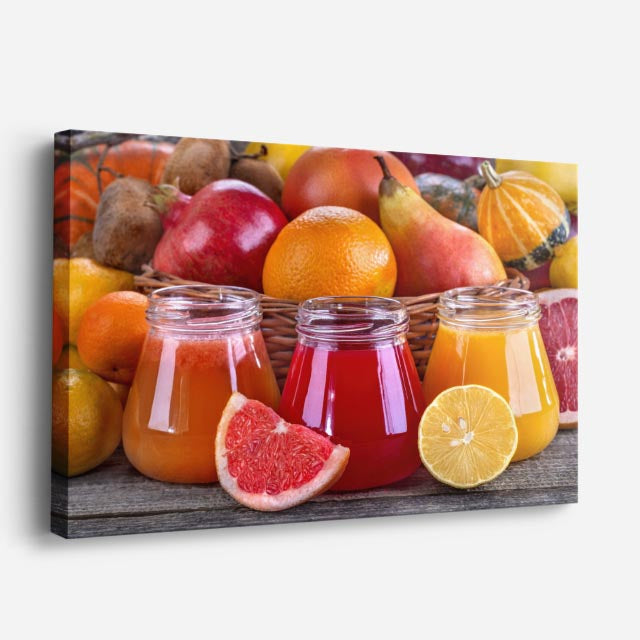 cuadro canvas jugos y frutas jugos citricos horizontal