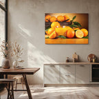 cuadro canvas jugos y frutas naranjas doradas horizontal