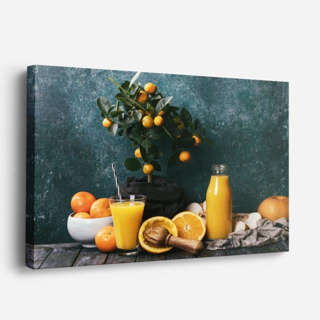 cuadro canvas jugos y frutas rincon de naranjas horizontal