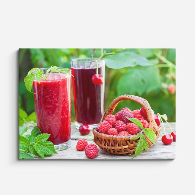 cuadro canvas jugos y frutas frutos del bosque horizontal