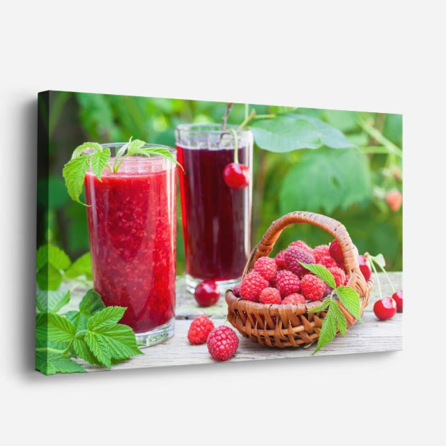 cuadro canvas jugos y frutas frutos del bosque horizontal
