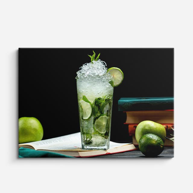 cuadro canvas jugos y frutas mojito verde horizontal