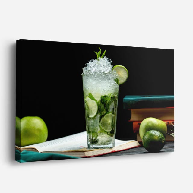 cuadro canvas jugos y frutas mojito verde horizontal