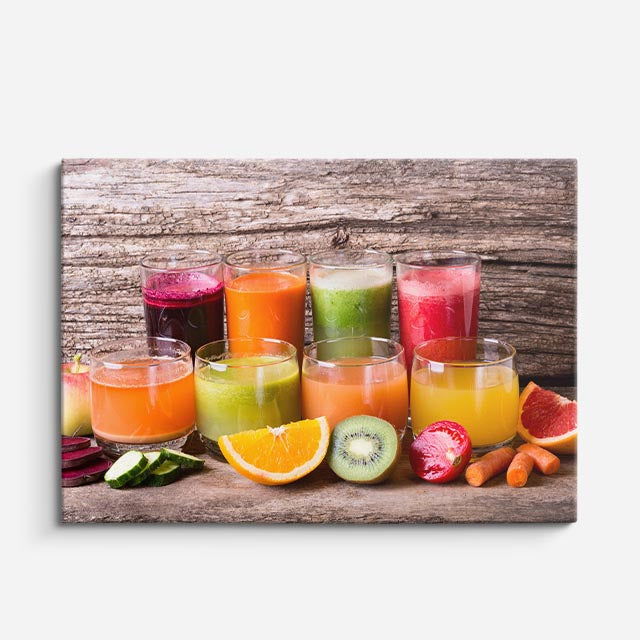 cuadro canvas jugos y frutas color frutal horizontal