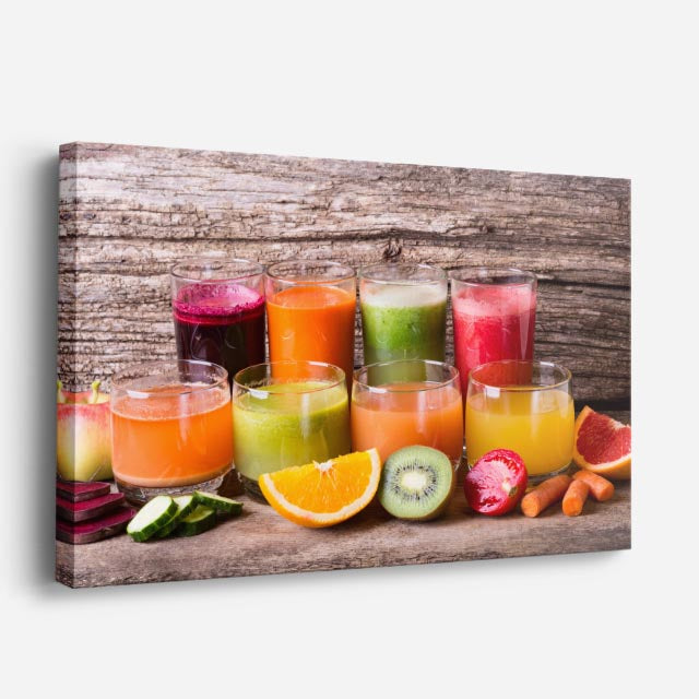 cuadro canvas jugos y frutas color frutal horizontal