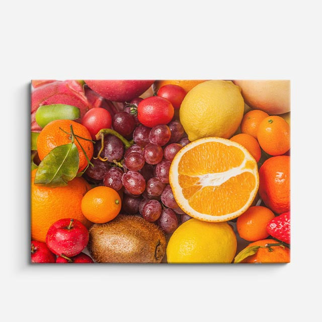 cuadro canvas jugos y frutas fiesta de frutas horizontal