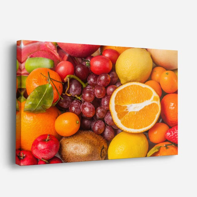 cuadro canvas jugos y frutas fiesta de frutas horizontal