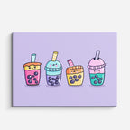 cuadro canvas jugos y frutas bubble tea pop horizontal