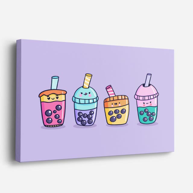 cuadro canvas jugos y frutas bubble tea pop horizontal