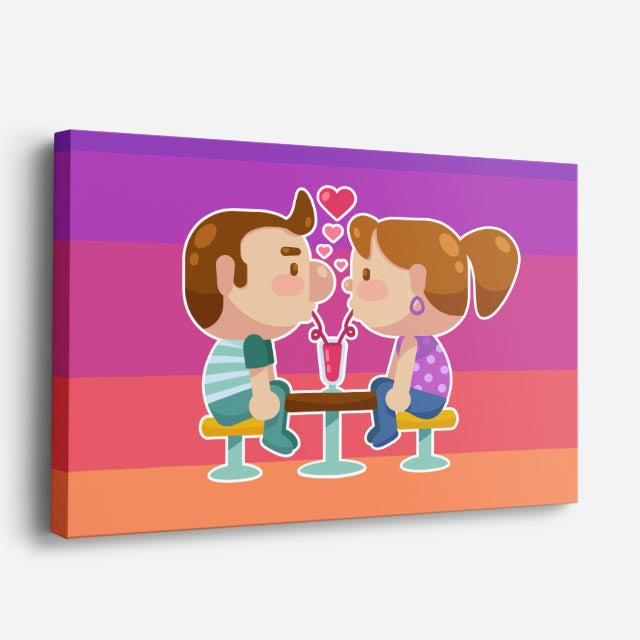 cuadro canvas malteadas y postres brindis romantico horizontal
