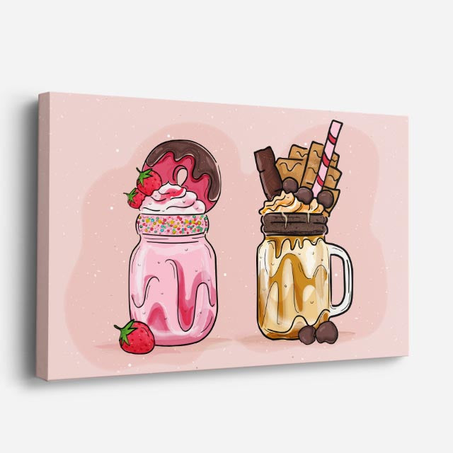 cuadro canvas malteadas y postres frascos golosos horizontal