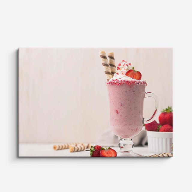 cuadro canvas malteadas y postres smoothie rosa horizontal