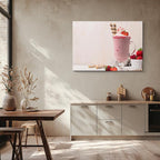 cuadro canvas malteadas y postres smoothie rosa horizontal