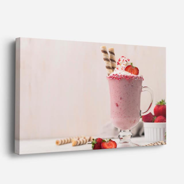 cuadro canvas malteadas y postres smoothie rosa horizontal